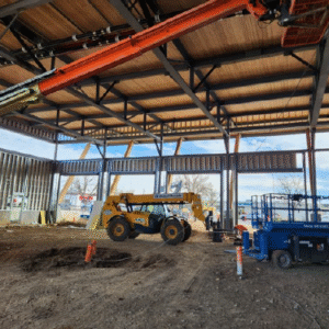 steel joist and mass timber construction